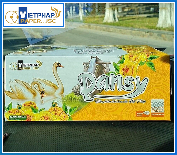 Pansy swan tissue box